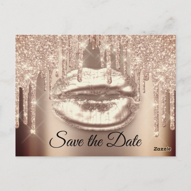 Postal Dulce 16ª novia Quinceanera Kiss Lips Rosa (Reverso)