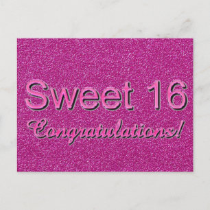 Postal Dulce 16 Felicitaciones Tipografía brillante de co