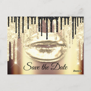 Postal Dulce 16 Novias Quinceanera Drips Purpurina Gold