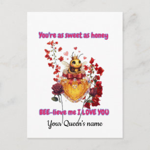 Postal Dulce ABEJA mía-ABEJA lieve me te amo