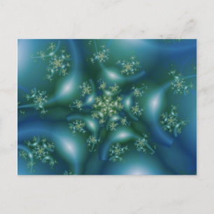 Postal Dulce   Arte fractal azul y verde