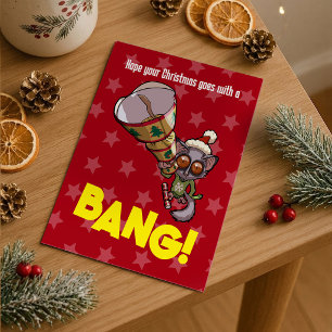 Postal Dulce bebé de arbusto Navidad Bonbon ¡Boom! Dibujo