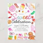 Postal Dulce celebración Candy Kids Candyland Cumpleaños<br><div class="desc">Candy Land Kids Candyland Invitación al cumpleaños</div>