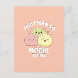 Postal Dulce cita de amor pastel de comida Kawaii Mochi