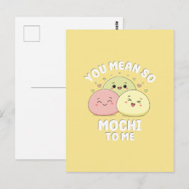 Postal Dulce cita de amor pastel de comida Kawaii Mochi