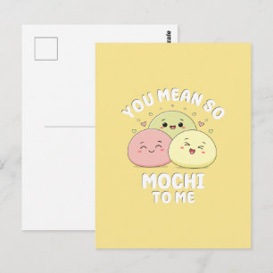 Postal Dulce cita de amor pastel de comida Kawaii Mochi