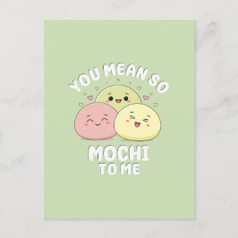 Postal Dulce cita de amor pastel de comida Kawaii Mochi