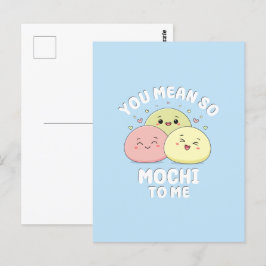 Postal Dulce cita de amor pastel de comida Kawaii Mochi