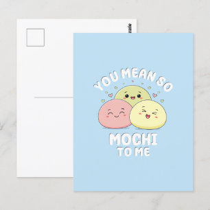 Postal Dulce cita de amor pastel de comida Kawaii Mochi