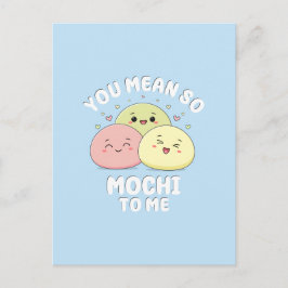Postal Dulce cita de amor pastel de comida Kawaii Mochi