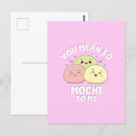 Postal Dulce cita de amor pastel de comida Kawaii Mochi