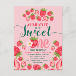 Postal Dulce Cumpleaños 1 Rosa Fresa Linda Fiesta de Cump