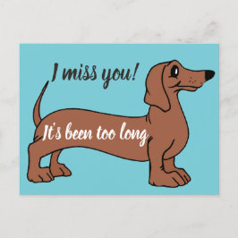 Postal Dulce dachshund te echo de menos, ha sido una cart