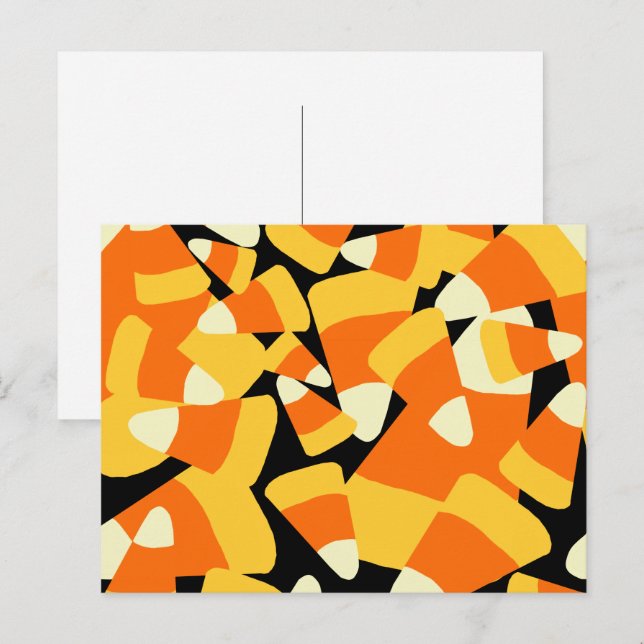 Postal Dulce de Halloween en forma de maíz sin costuras (Anverso / Reverso)