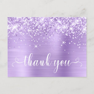 Postal Dulce de Lavanda Purpurinoso 16 Corazones Gracias