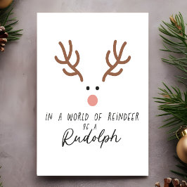 Postal Dulce Divertida Feliz Navidad Rudolph