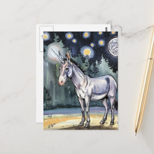 Postal Dulce Donkey Unicorn (Anverso/Reverso In Situ)