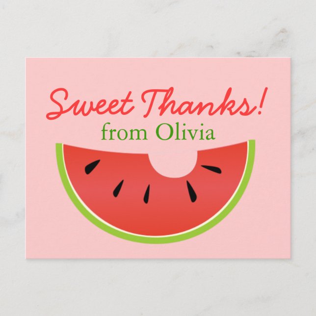 Postal Dulce dulce de sandía gracias postcard (Anverso)