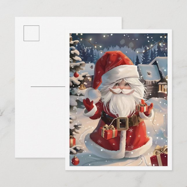 Postal Dulce Feliz Navidad Santa Claus (Anverso / Reverso)