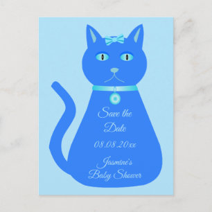 Postal Dulce gatito azul bebé niño Cumpleaños personaliza