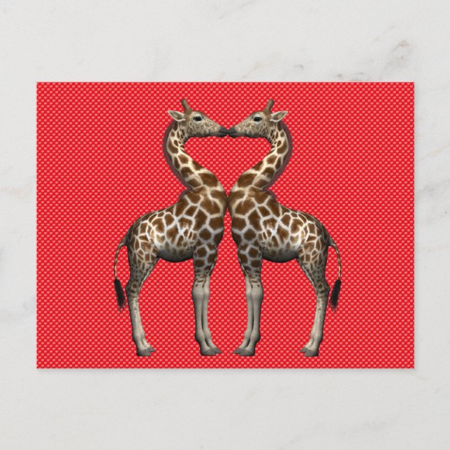 Postal Dulce Giraffes Pareja Enamorada (Anverso)