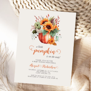 Postal Dulce Girasol Calabacita Floral Baby Shower de Oto