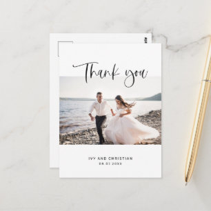 Postal Dulce Gracias Boda Calligraphy Photo Postcard