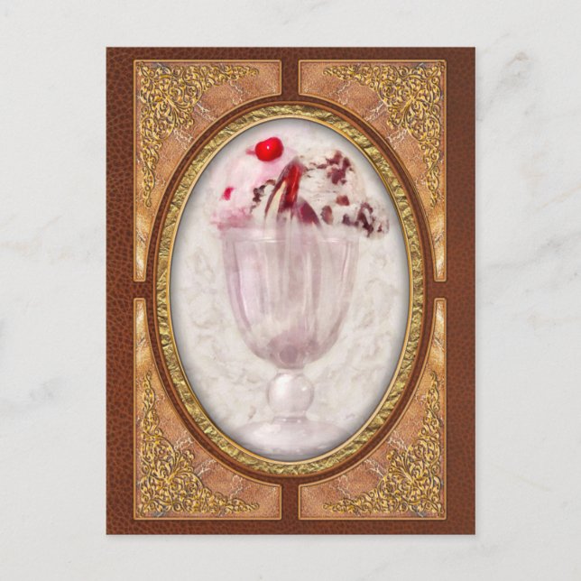 Postal Dulce - Helado crema - helado sundae (Anverso)