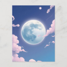 Dulce ilustración caprichosa de la luna en el ciel