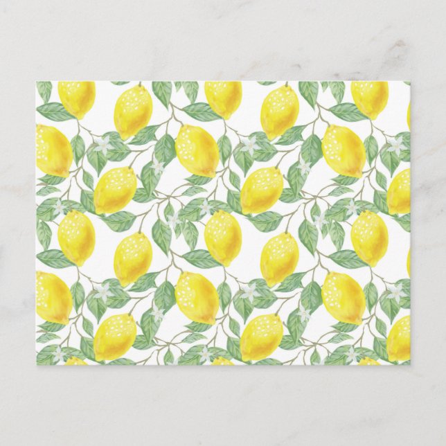 Postal Dulce limones amarillo verano. (Anverso)
