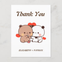 Dulce pareja de dibujos animados, Kawaii Bear y Pa