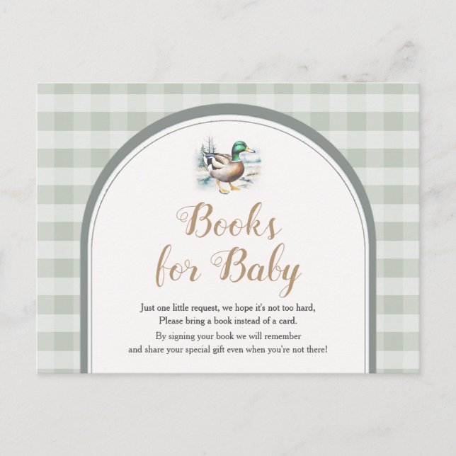 Postal Dulce Patito Mallard Cuadros Bebé Shower (Anverso)