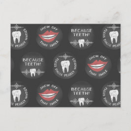Postal Dulce patrón de dentista - divertido higienista de