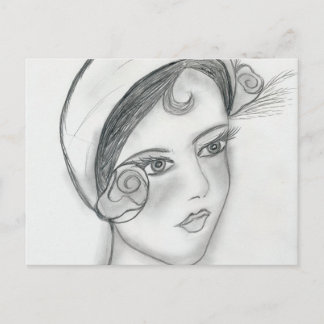 Postal Dulce Rosa Flapper