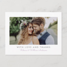 Postal Dulce simplicidad Boda Foto Gracias Postcard