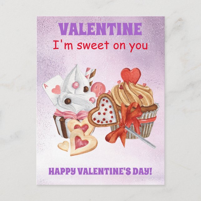 Postal Dulce sobre usted el día de San Valentín del paste (Anverso)