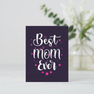 Postal Dulce Texto de Mejor Mamá y Pequeñas Estrellas