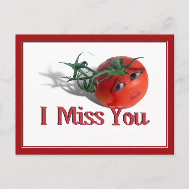 Postal Dulce tomate "Te extraño" (Anverso)