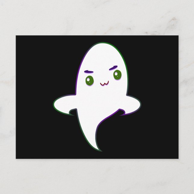 Postal Dulce travieso fantasma de Halloween (Anverso)