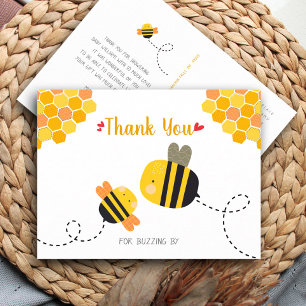 Postal Dulce y Linda Abeja Agradecimiento de Baby Shower 
