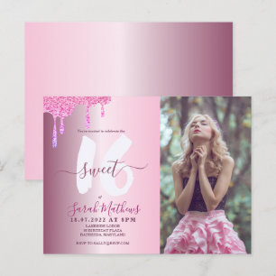 Postal Dulces 16 Brillo Gotea Rubor Rosa Metalizado Foto