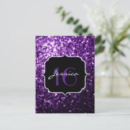 Postal Dulces 16 brillos purpura oscuro falso brillante