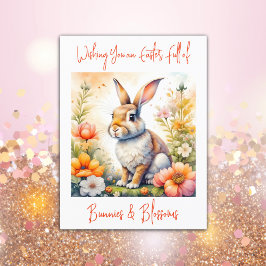 Postal Dulces bendiciones de Pascua Conejo de Conejo de C