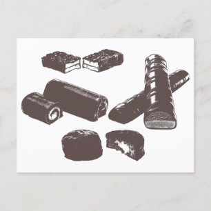 Postal Dulces de chocolate dulces pastelería Tratamientos