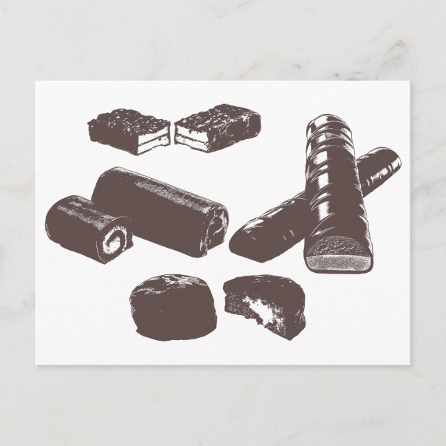 Postal Dulces de chocolate dulces pastelería Tratamientos (Anverso)