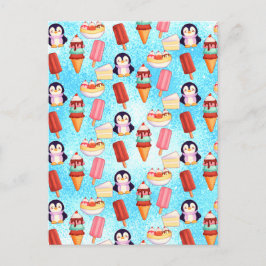 Postal Dulces de helado de pingüino