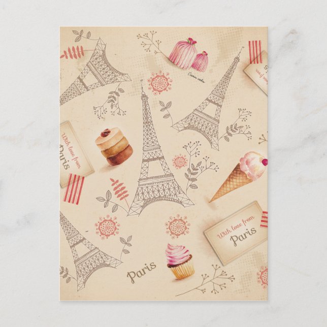 Postal Dulces de París de época (Anverso)