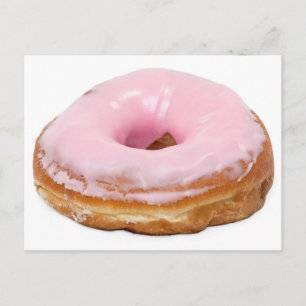 Postal Dulces de postre Comida Rosa Frosted Donut