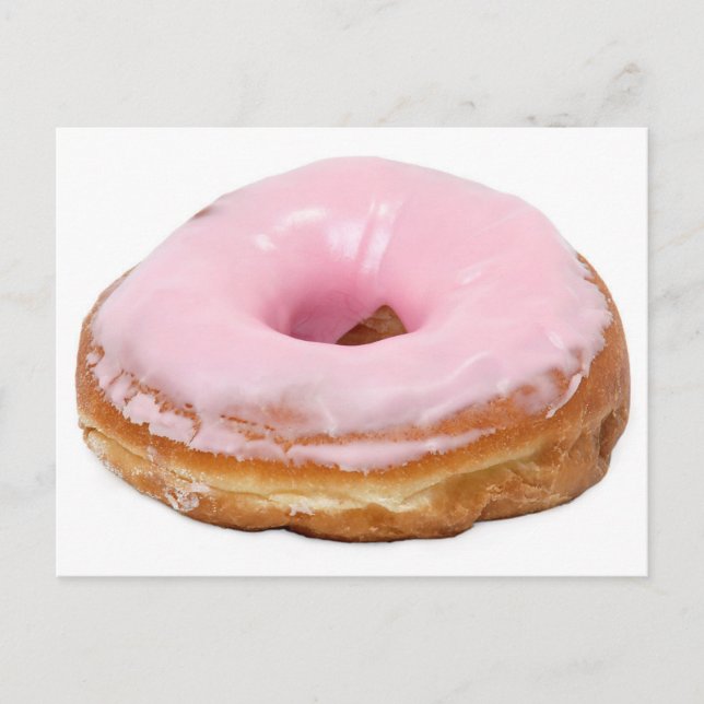 Postal Dulces de postre Comida Rosa Frosted Donut (Anverso)