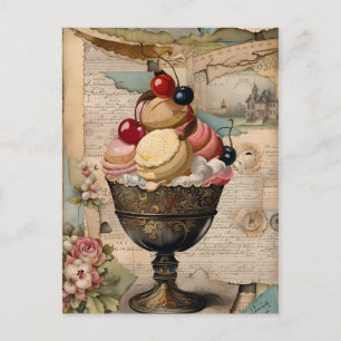 Postal Dulces Deliciosos Collage Vintage